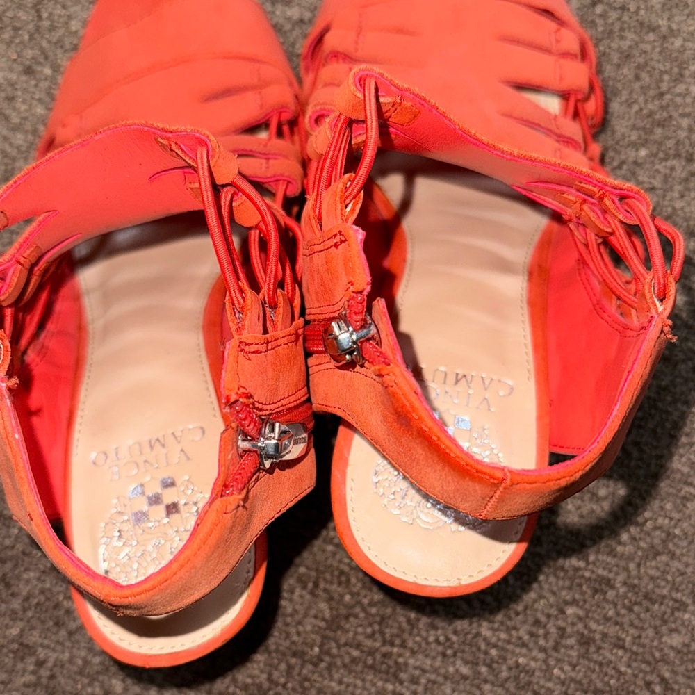 Stylish Coral Red Vince Camino Women's Sandals - Picture 4 of 7